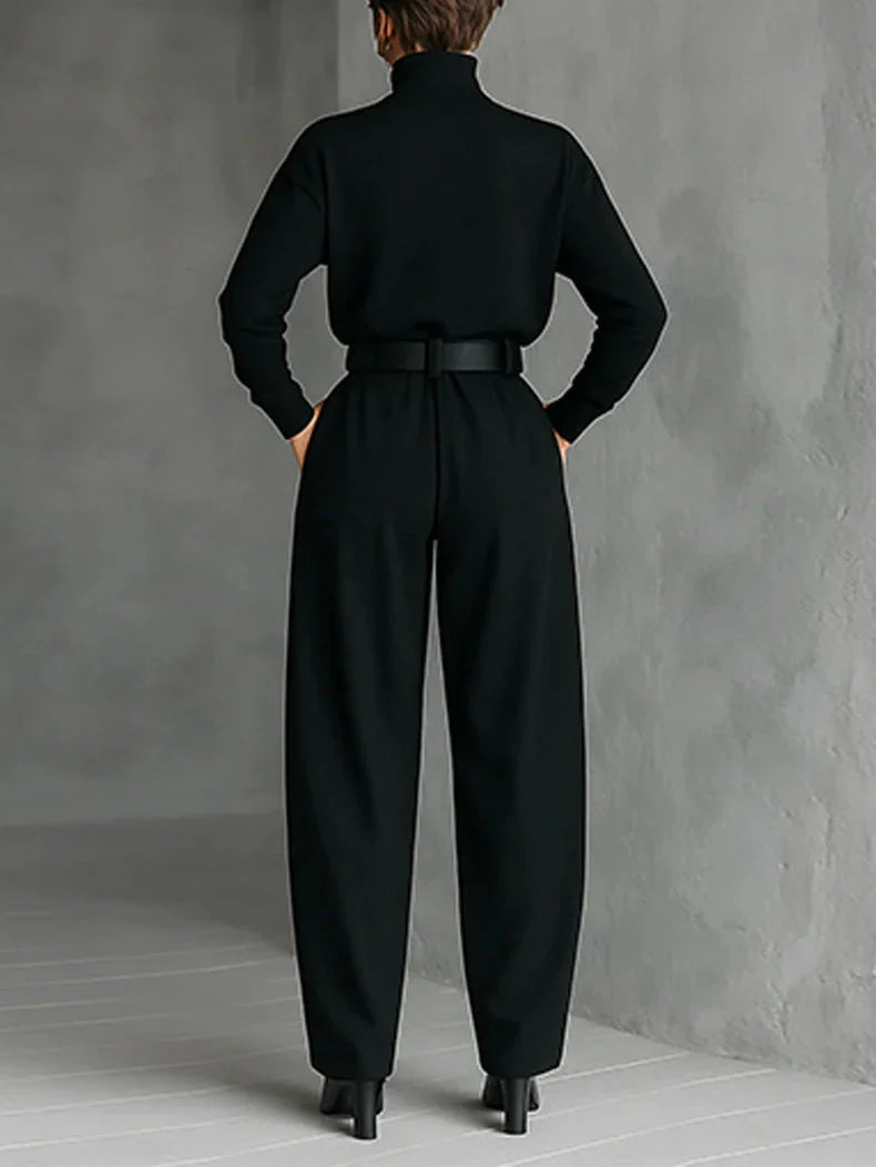 MAISIE™ | High-Waisted Pleated Trousers and Turtleneck Set