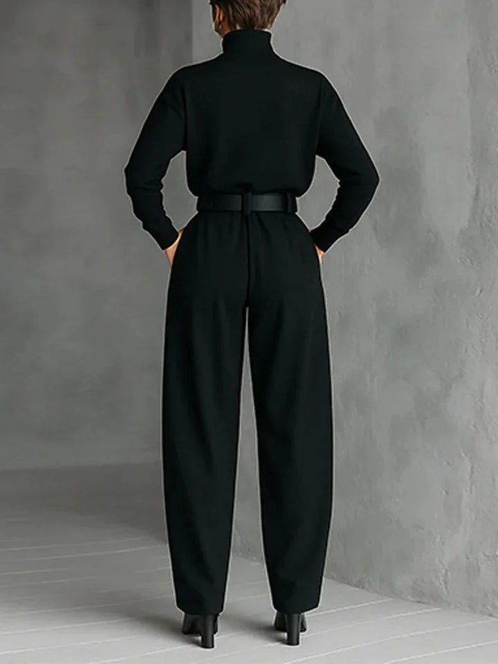 MAISIE™ | High-Waisted Pleated Trousers and Turtleneck Set