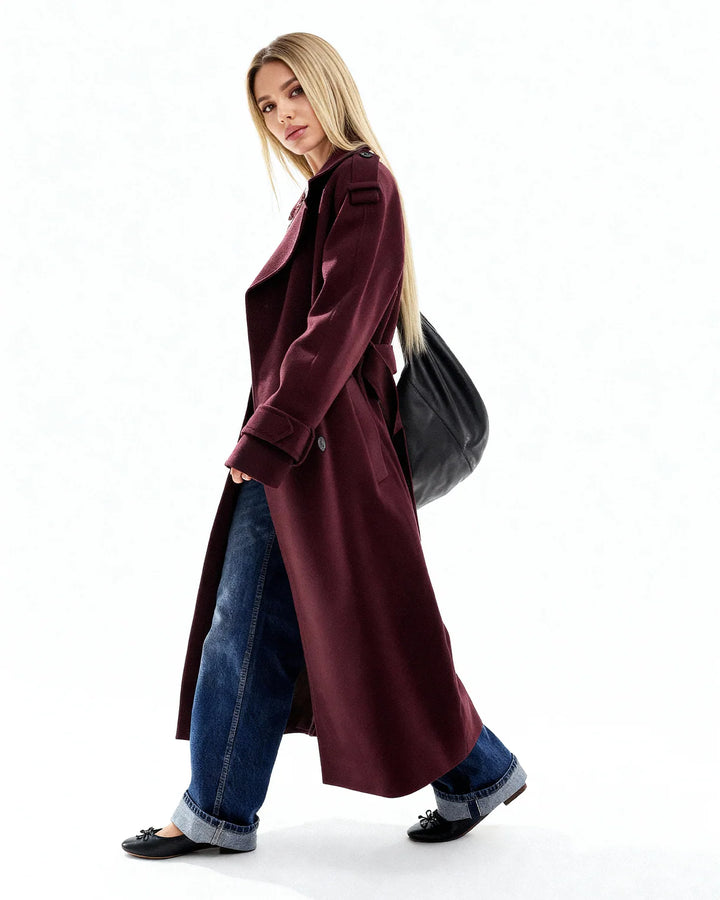 IVANA™ | Burgundy Trench Coat