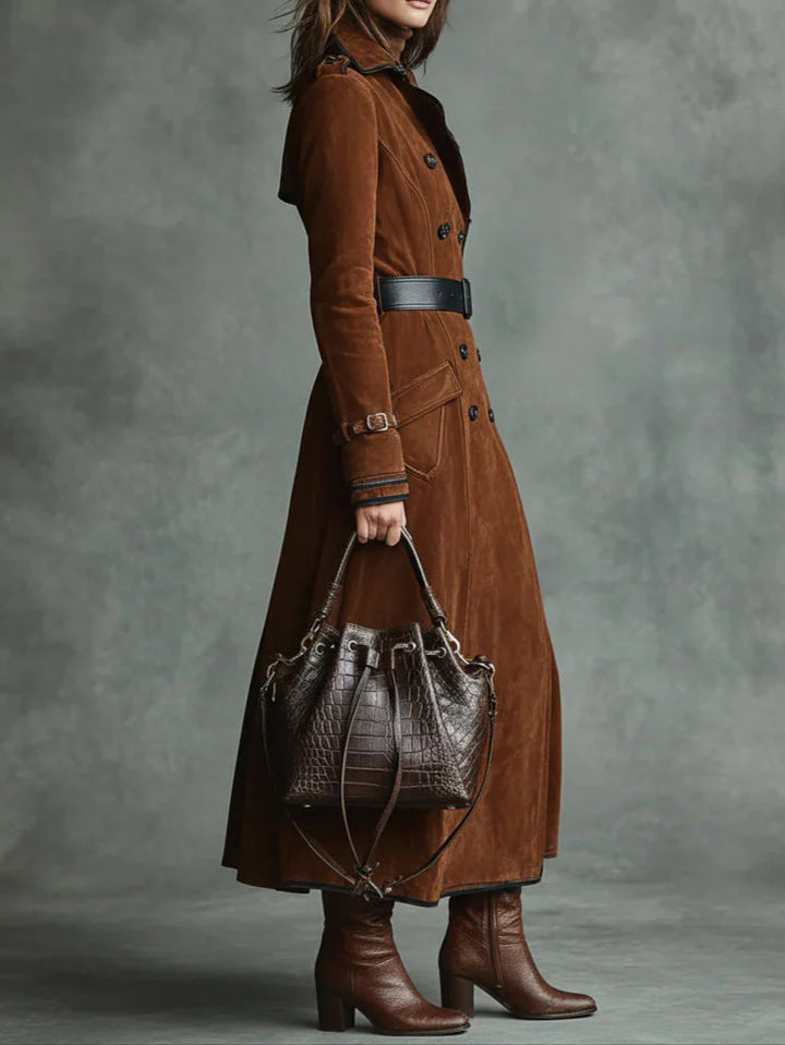 LILY™ | Elegant Suede Long Coat