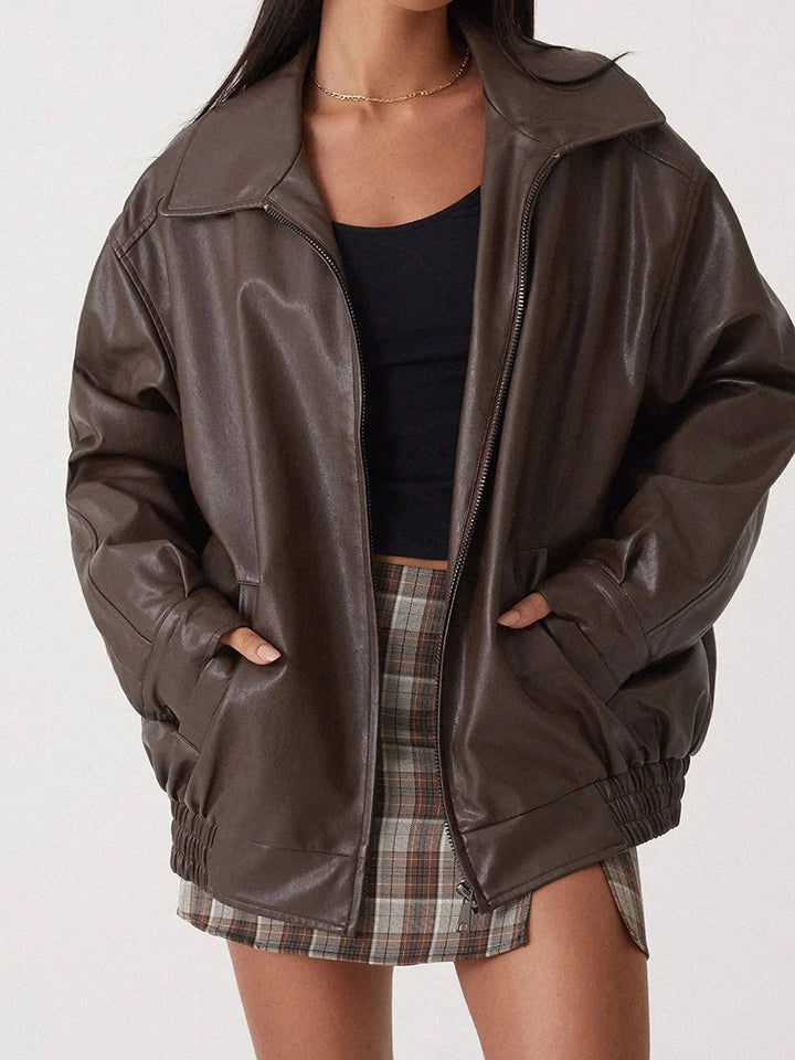 CLARKE™ | Leather Bomber Jacket
